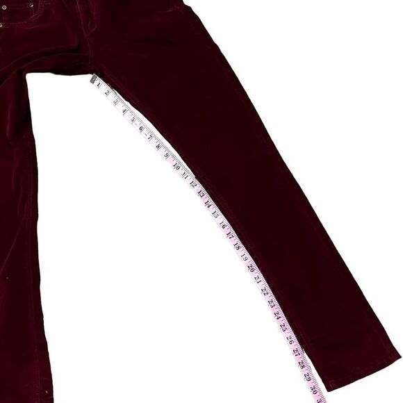 Burgundy Corduroy Spandex Blend Trousers - Picture 9 of 10